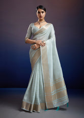 Premium Powder Mist Linen Silk Saree – Soft, Breathable & Stylish